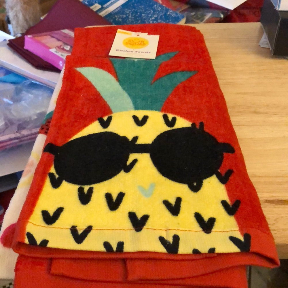 Pineapple Cotton Kitchen Towels Set Of Two
